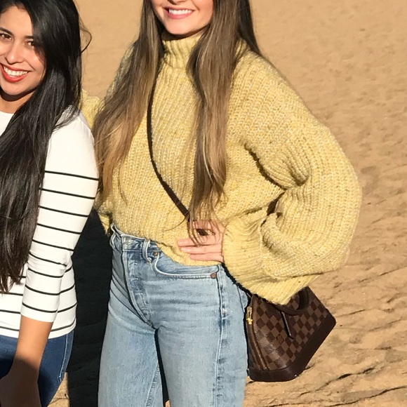 Topshop chunky yellow sweater size 4 - 6 small - Picture 2 of 6